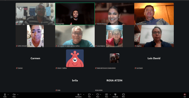 Docentes en taller virtual de Califica